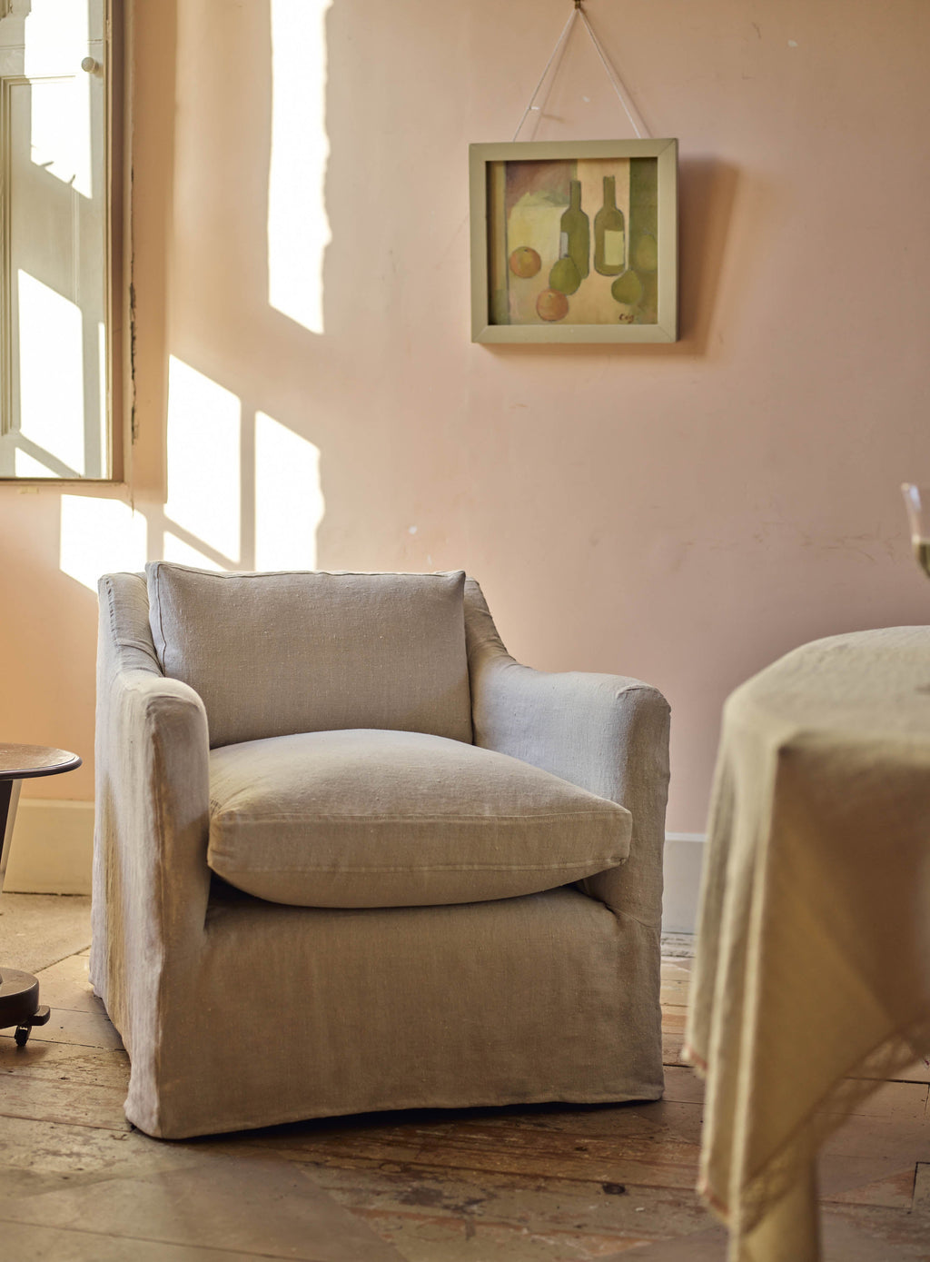 Warren Loose Cover Armchair, Straw Cotton