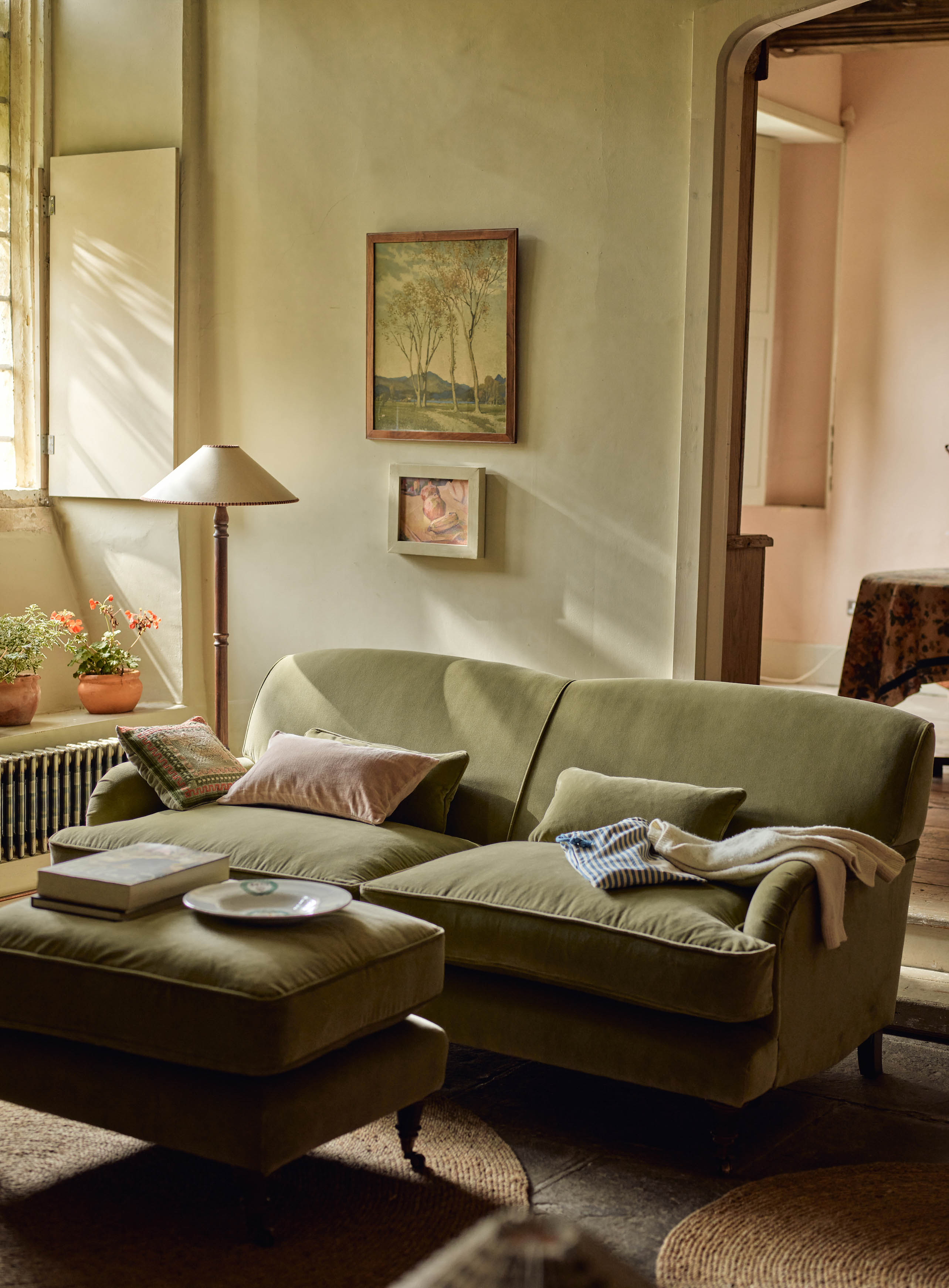 Abington Sofa, Three Seater, Slate Grey Velvet