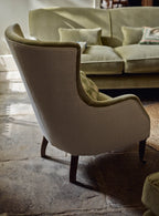 Bromley Wingback Chair, Parchment Cotton
