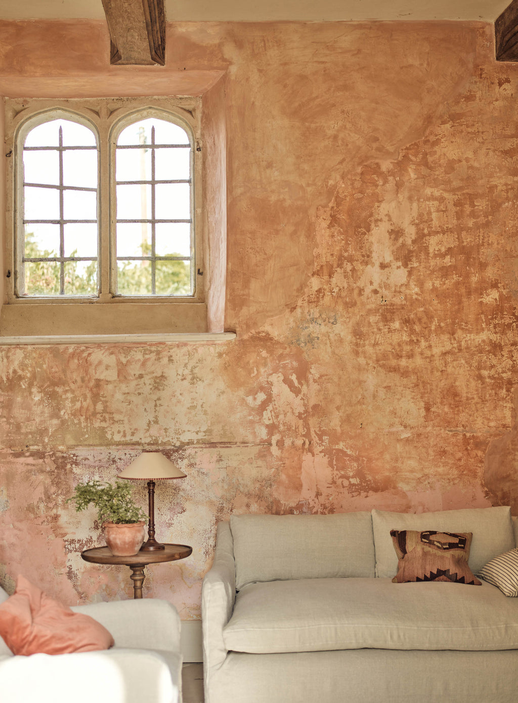 Warren Loose Cover Sofa, Heritage Pink Stripe