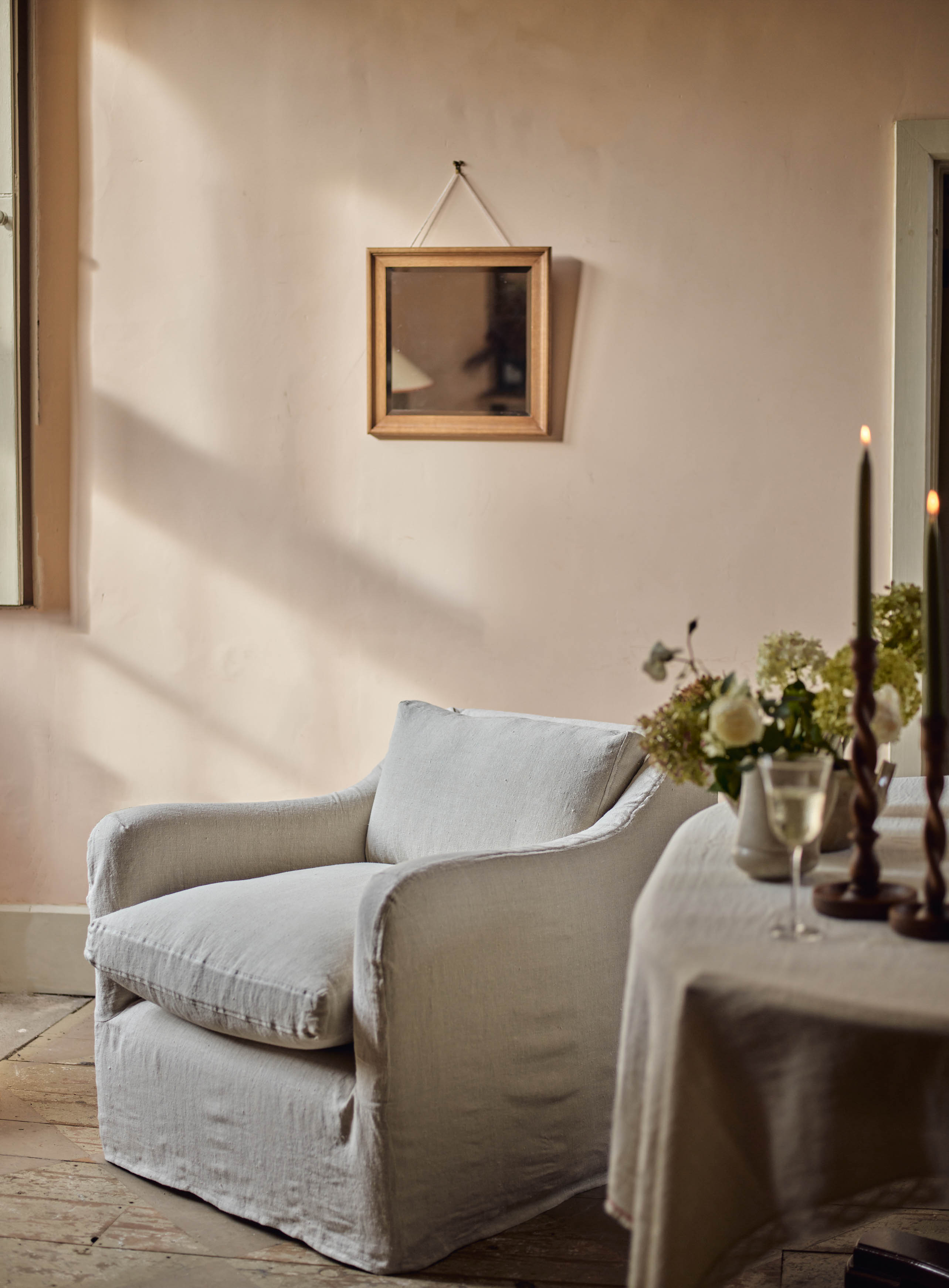 Warren Loose Cover Armchair, Heritage Green Stripe