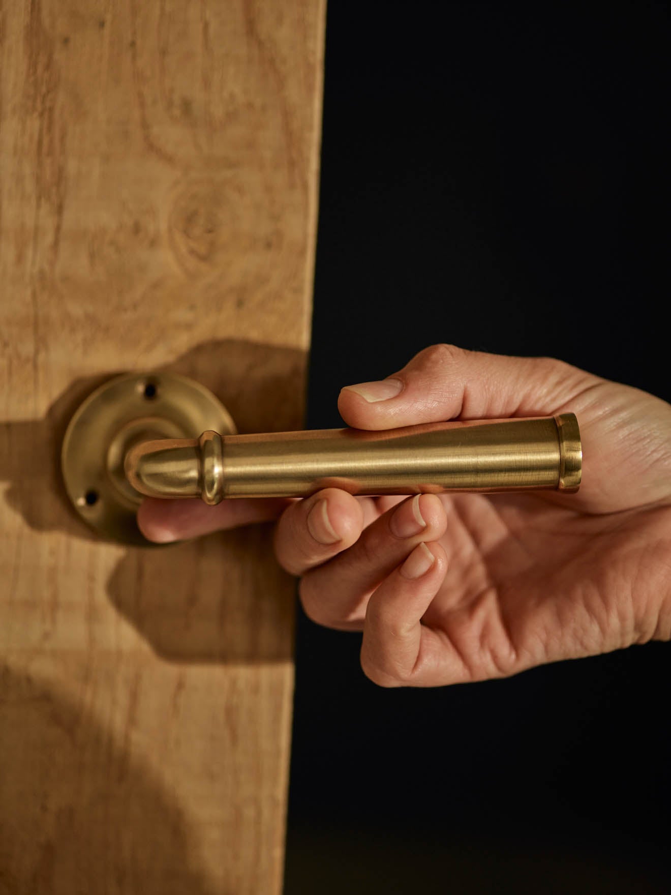 Grove Levered Door Handles, Matt Brass