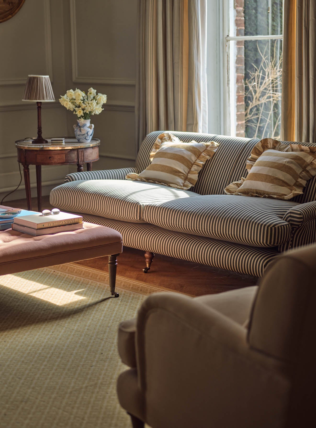 Remy Sofa, Three Seater, Heritage Pink Stripe