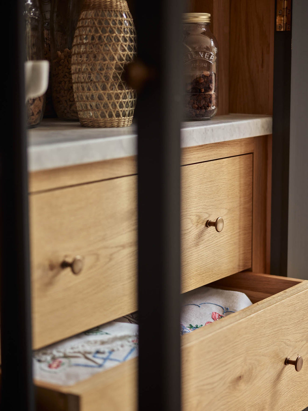 Grove Flattened Knob, Antique Brass