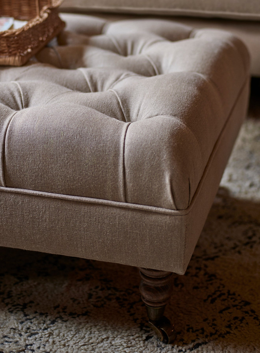 Elbert Footstool, Moss Wool