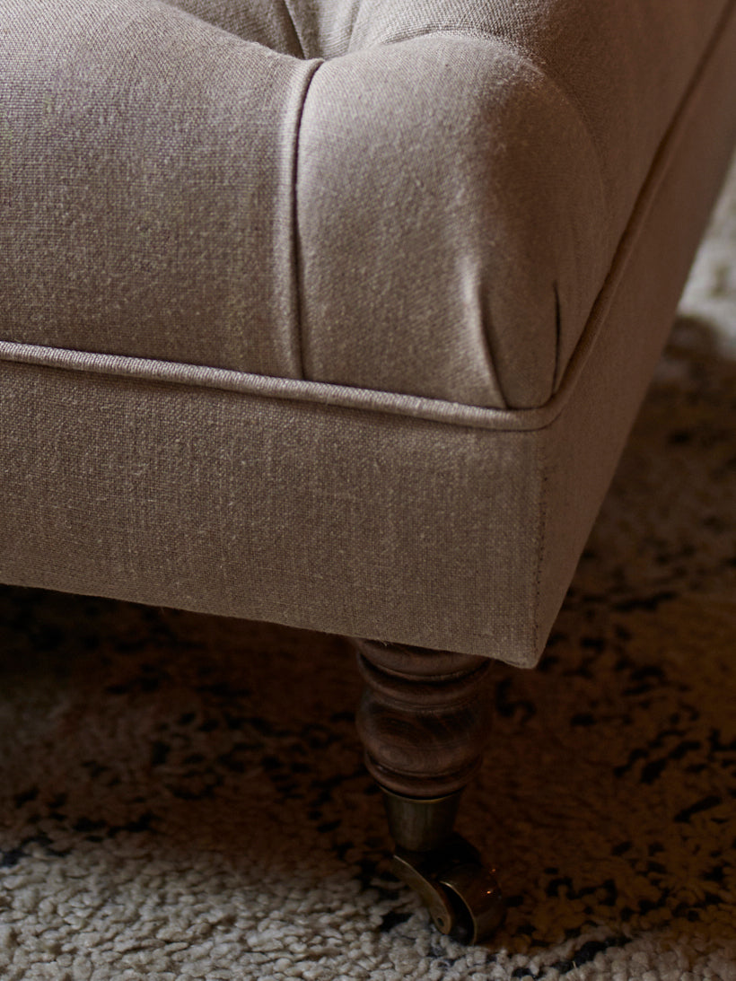 Elbert Footstool, Natural Wool