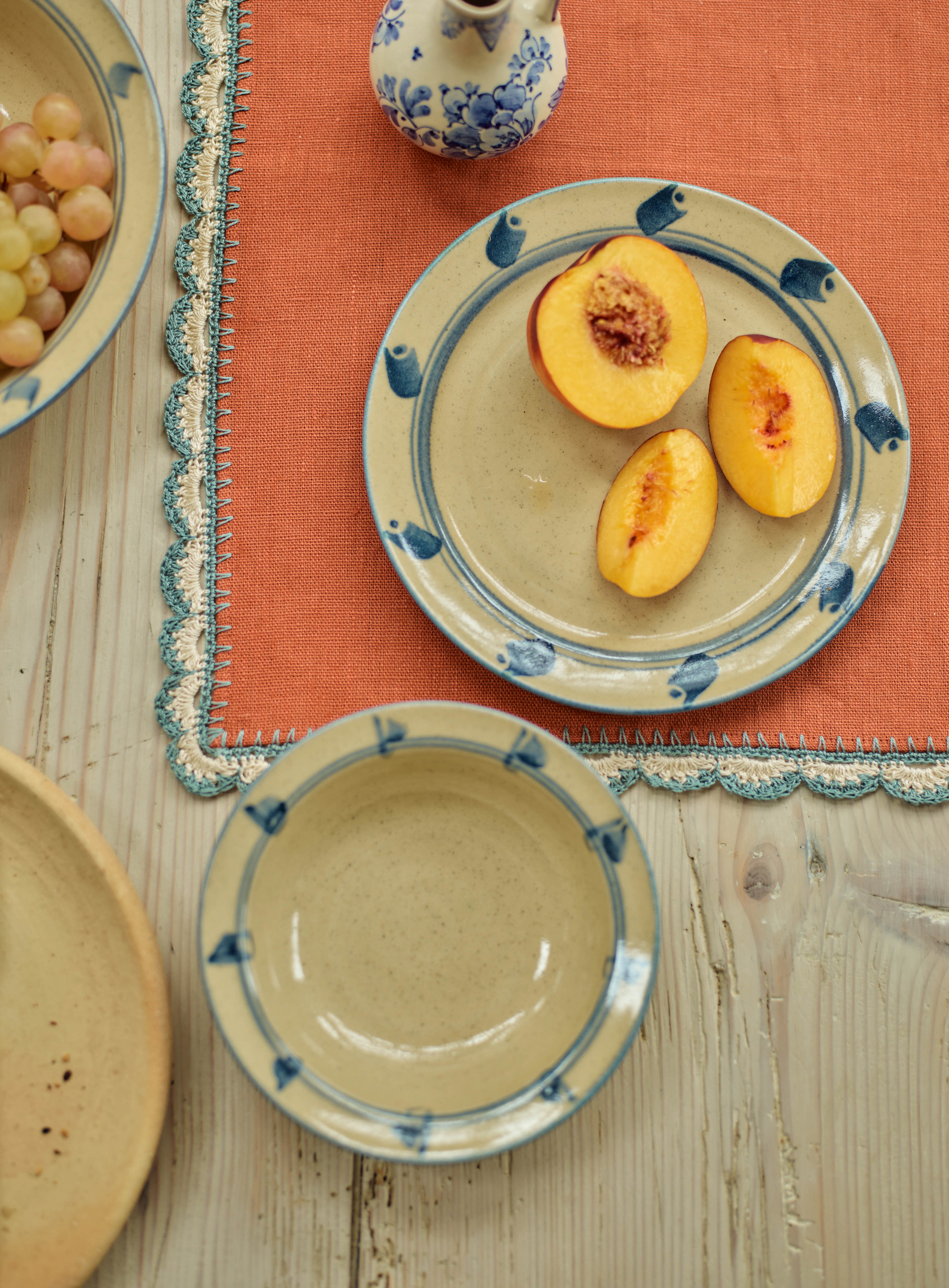 Crochet Edge Linen Placemat, Set of Two