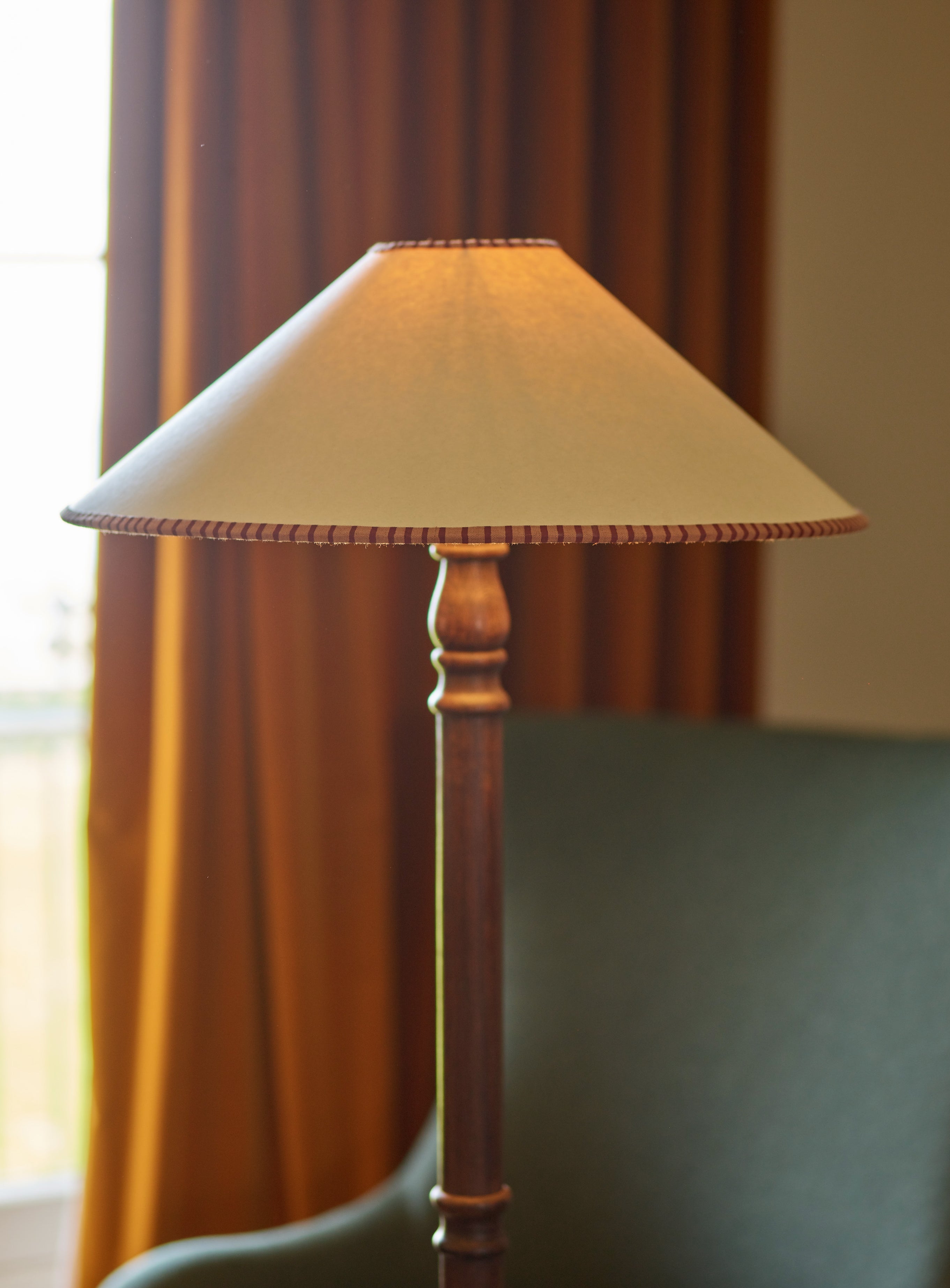 Arlo Card Lampshade, Large, Pink Stripe Trim