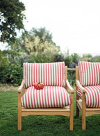 Emerson Garden Armchair, Fine Red Awning Stripe
