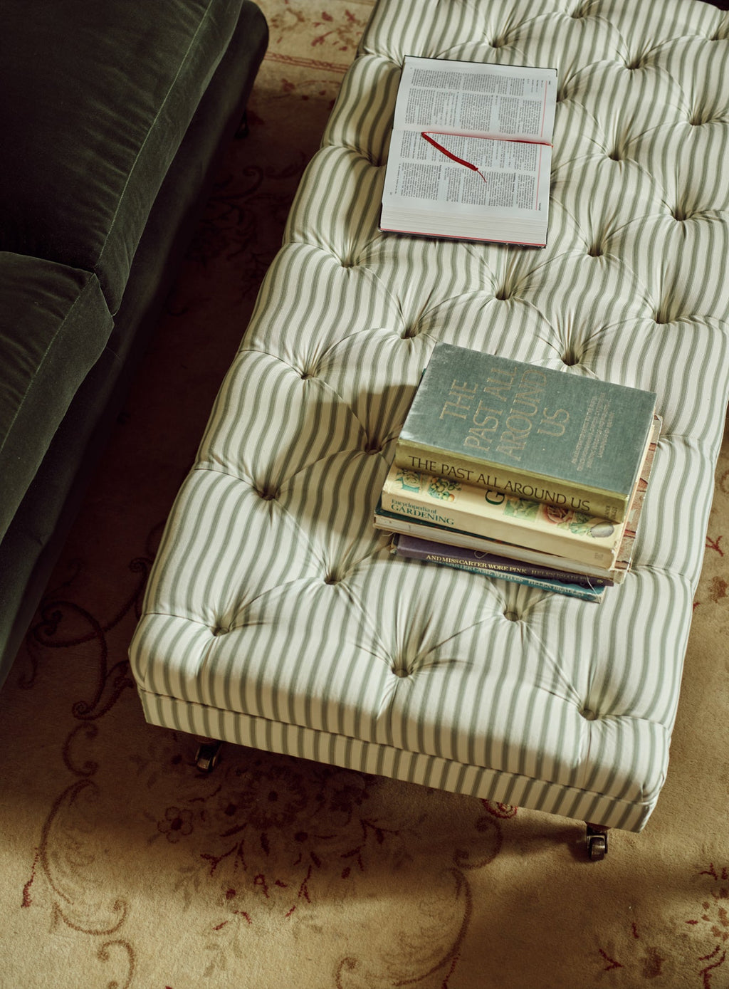 Elbert Ottoman, Sage Velvet