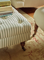 Elbert Ottoman, Sage Stripe
