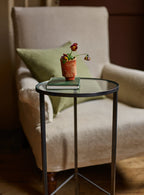 Phebe Side Table, Blackened Brass