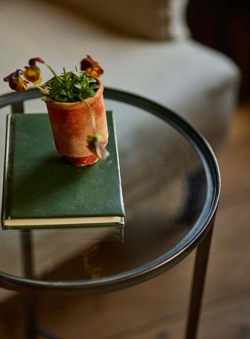 Phebe Side Table, Blackened Brass