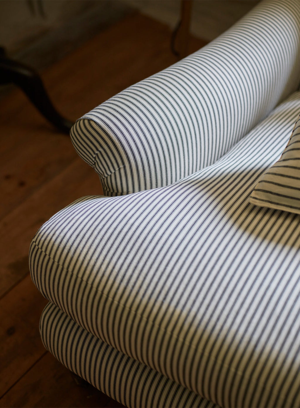 Remy Sofa, Two Seater, Grey Ticking Stripe