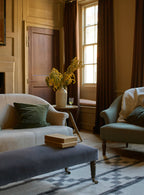 Edmund Footstool, Large, Rust Velvet