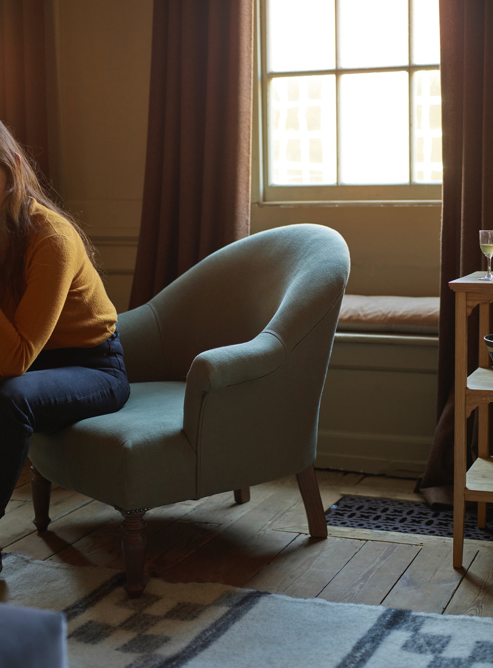 Clandon Armchair, Dark Olive Velvet