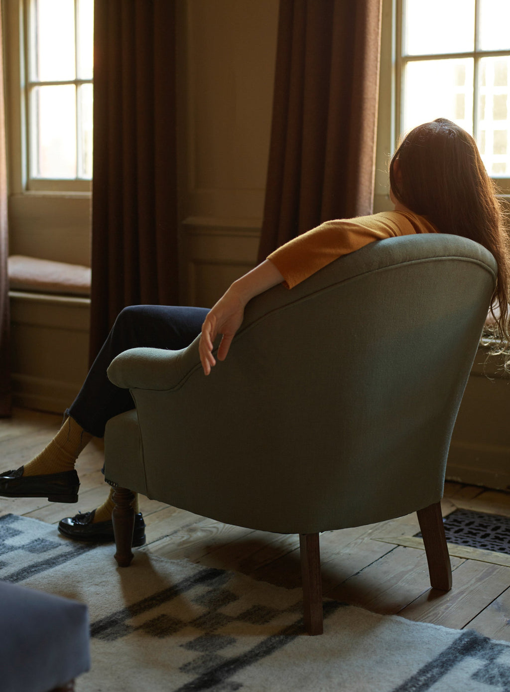 Clandon Armchair, Moss Wool