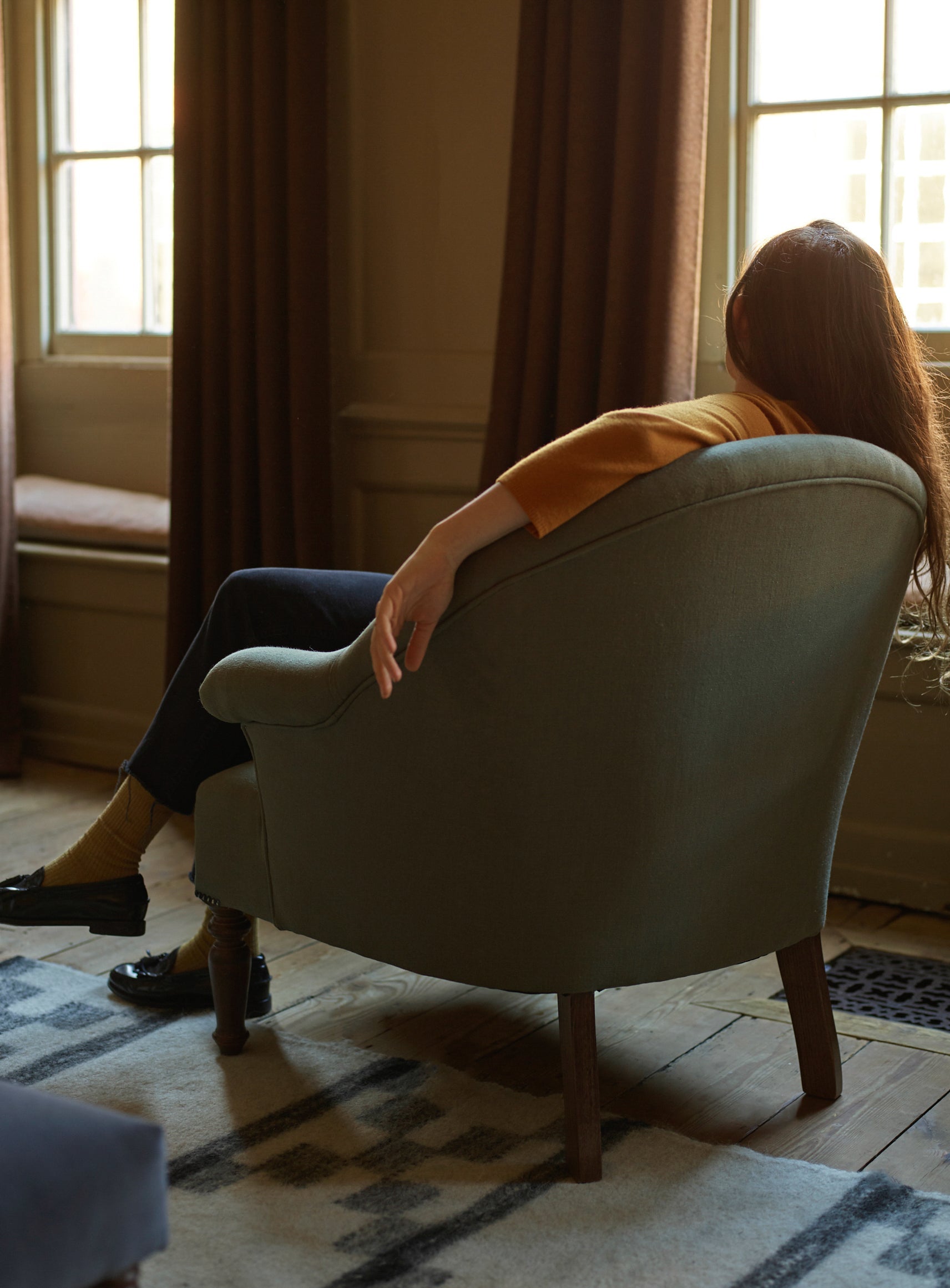 Clandon Armchair, Dark Olive Velvet