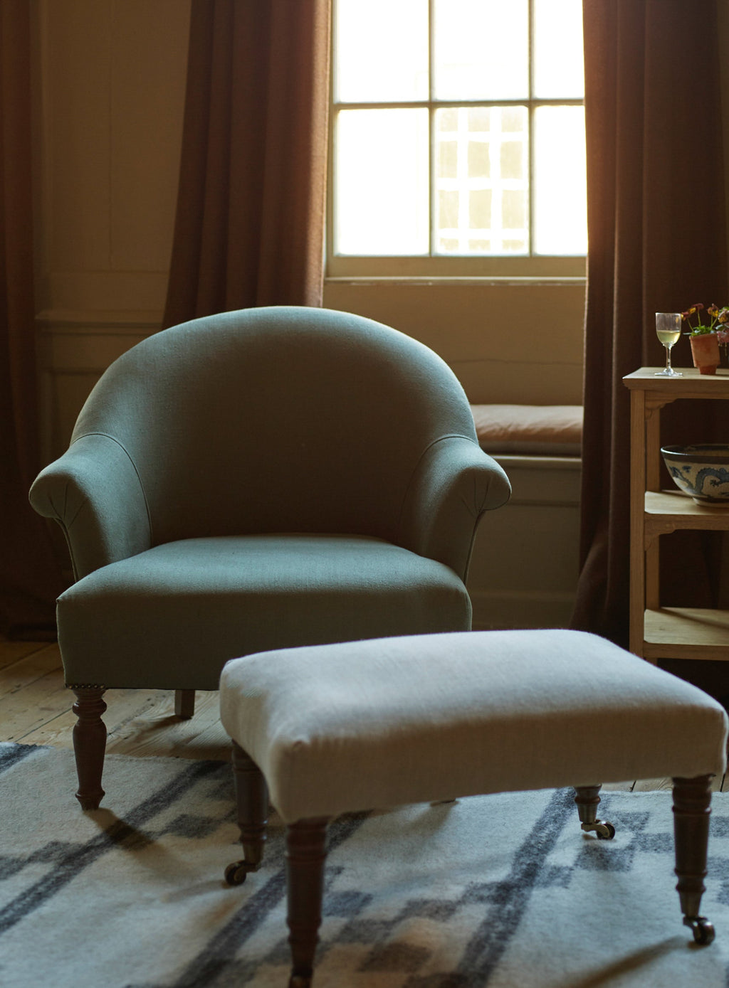 Clandon Armchair, Grey Wool