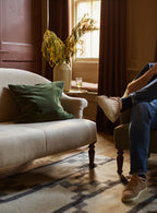 Clandon Sofa, Grey Ticking Stripe