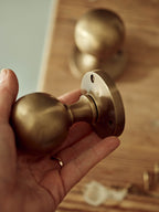Grove Door Handles, Antique Brass