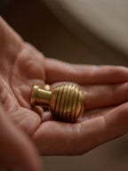 Grove Grooved Rounded Knob, Matt Brass