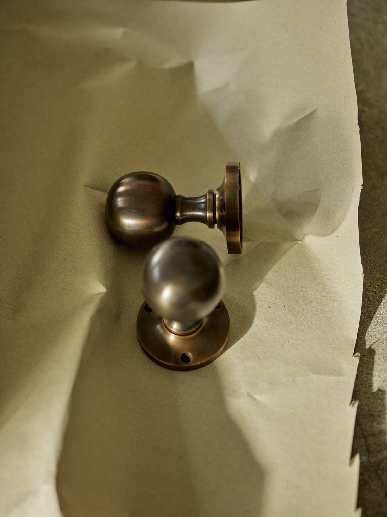 Grove Door Handles, Aged Bronze