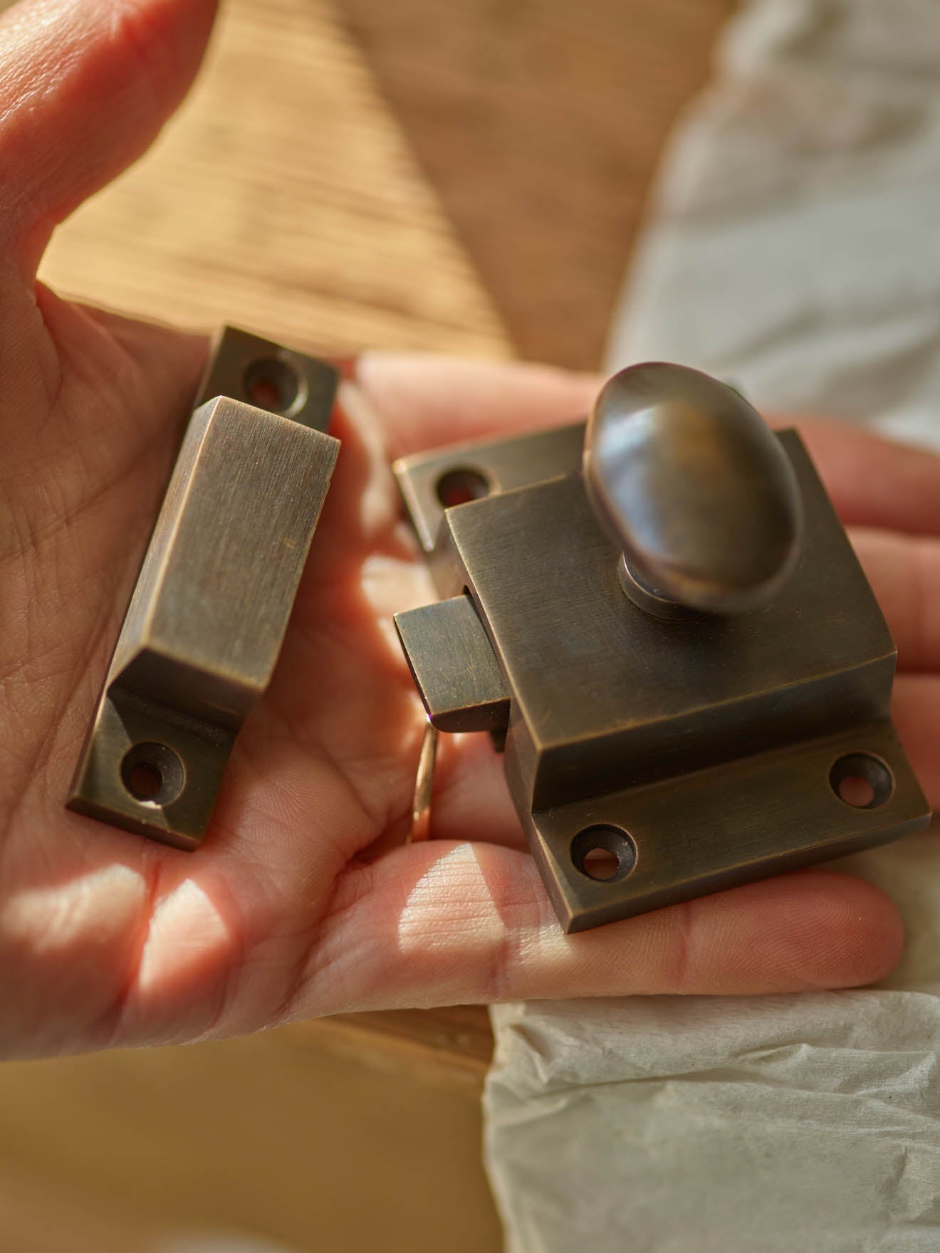 Grove Cabinet Latch, Aged Bronze