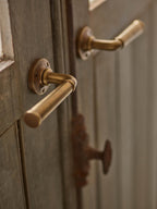 Grove Levered Door Handles, Antique Brass