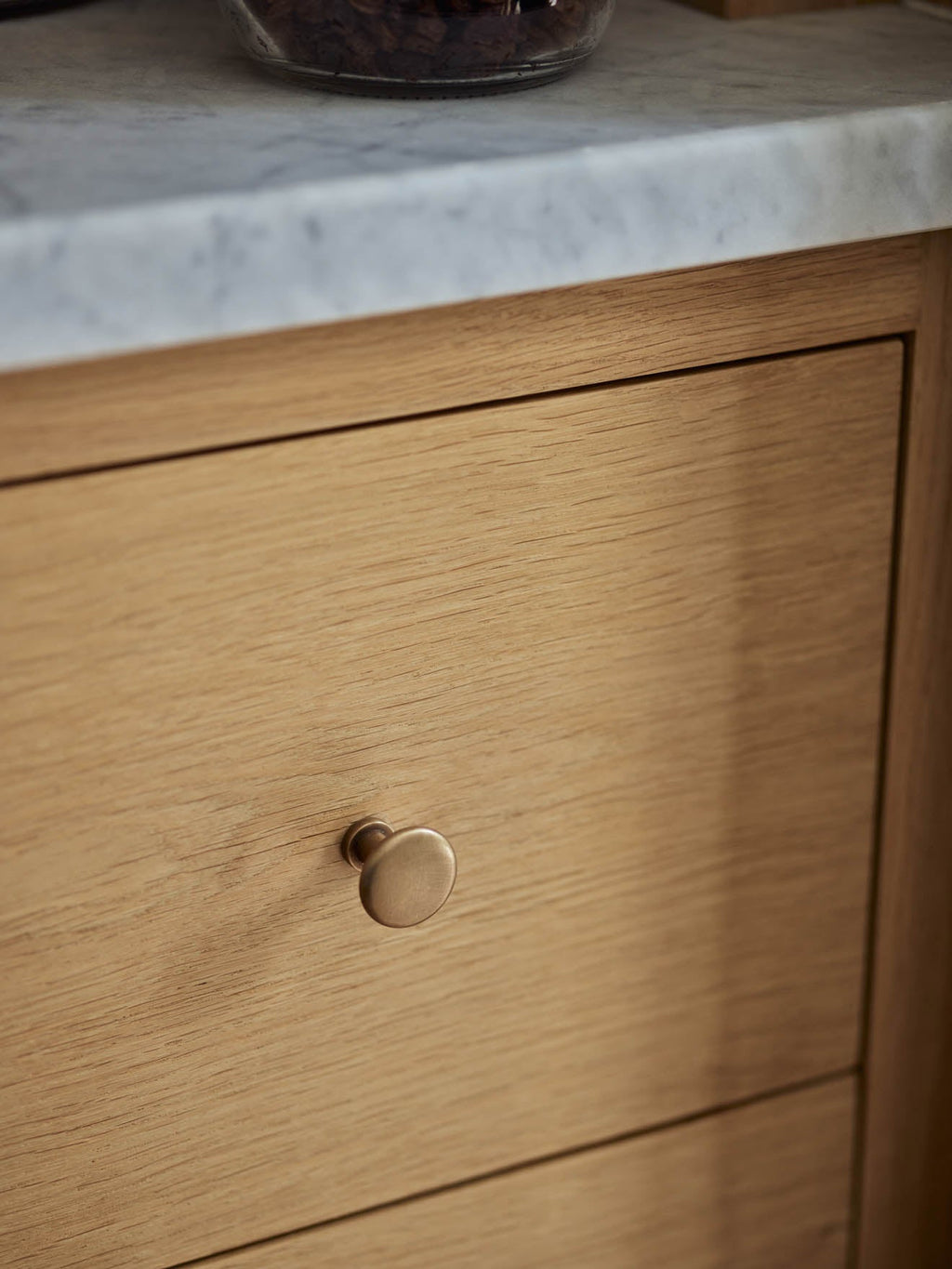 Grove Flattened Knob, Antique Brass