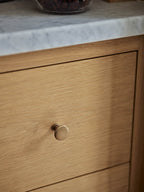 Grove Flattened Knob, Antique Brass