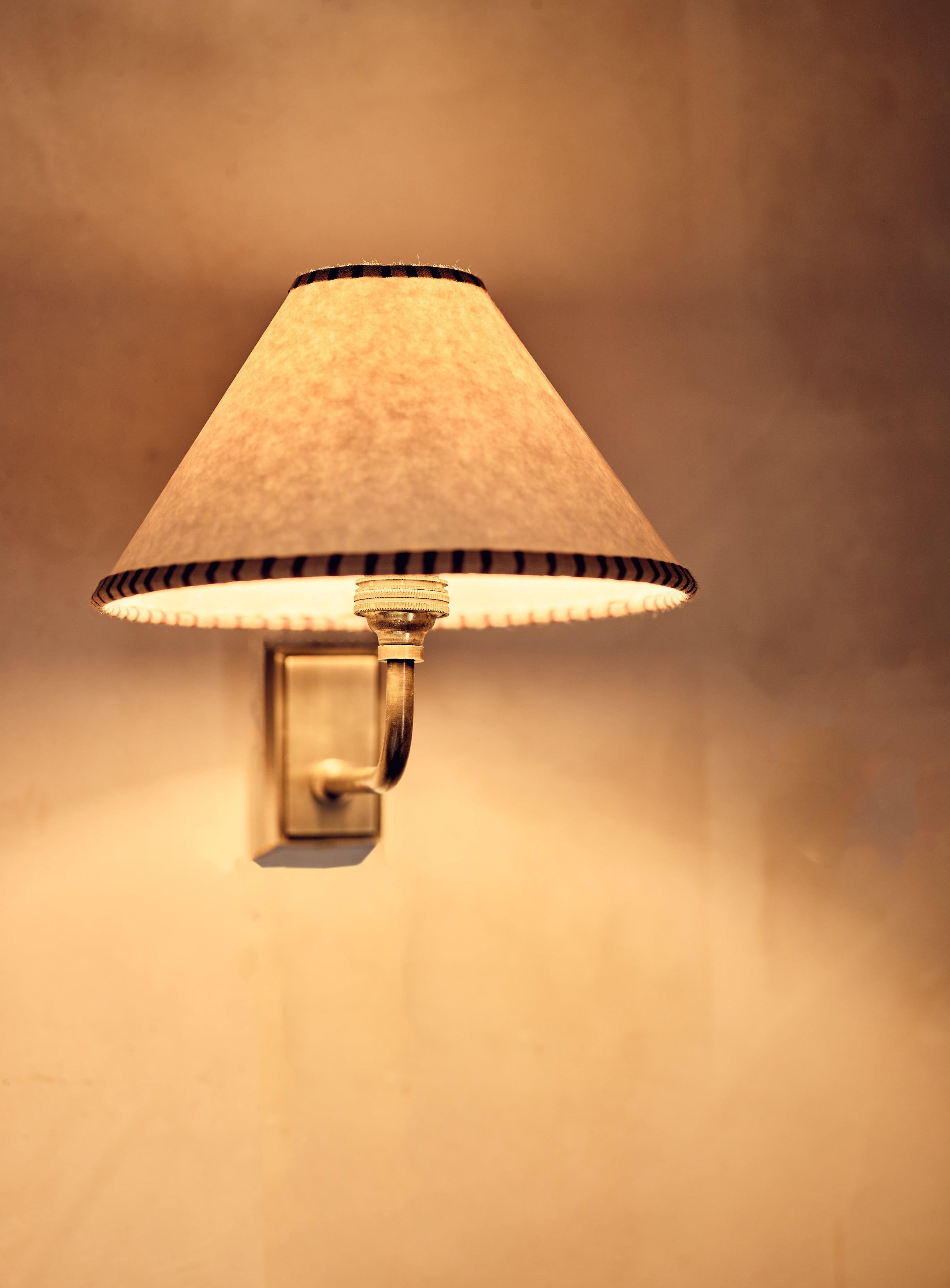 Arlo Card Lampshade, Small, Pink Stripe Trim