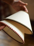 Arlo Card Lampshade, Small, Pink Stripe Trim