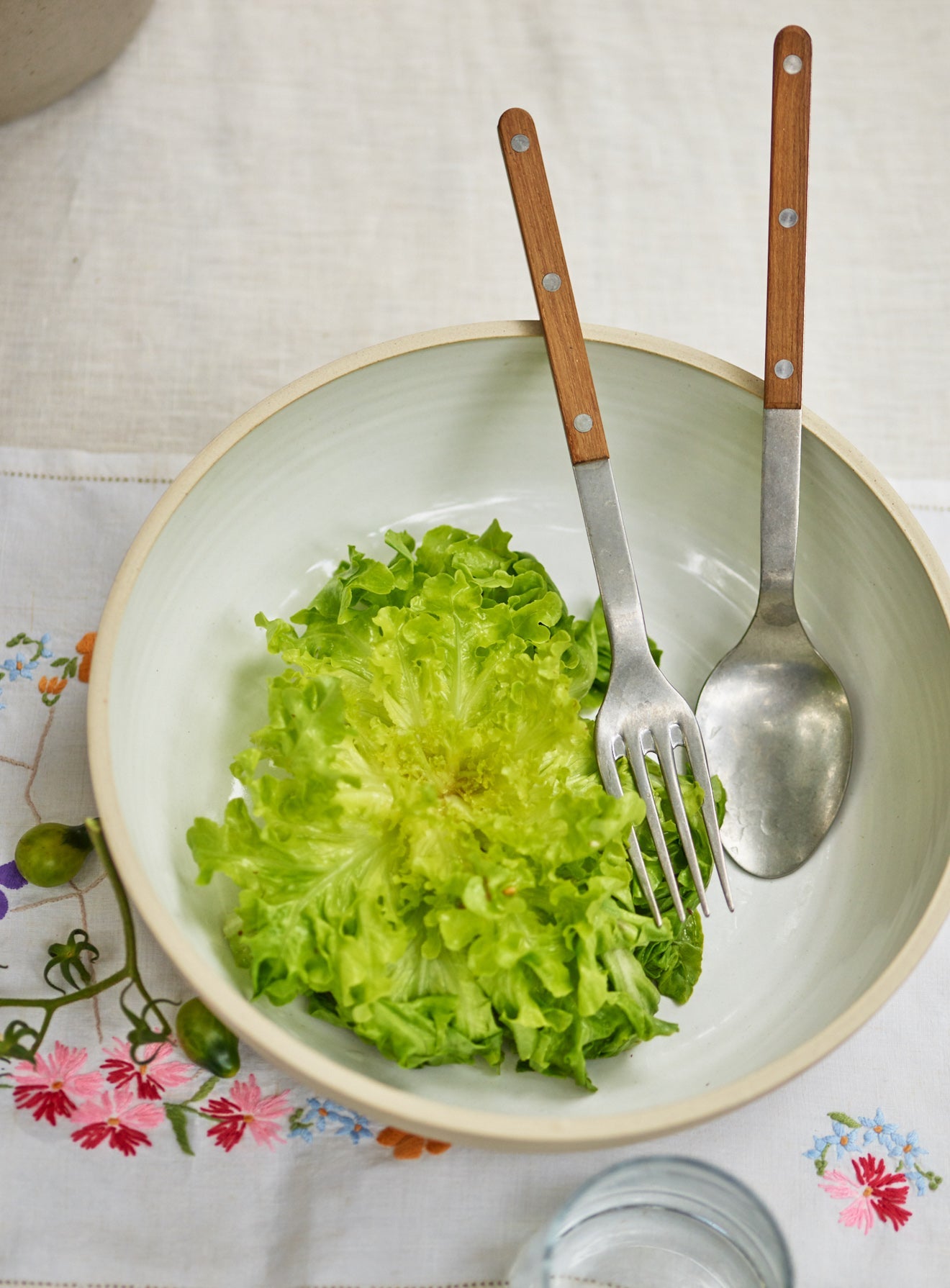 Vintage Wooden Cutlery, Serving Set