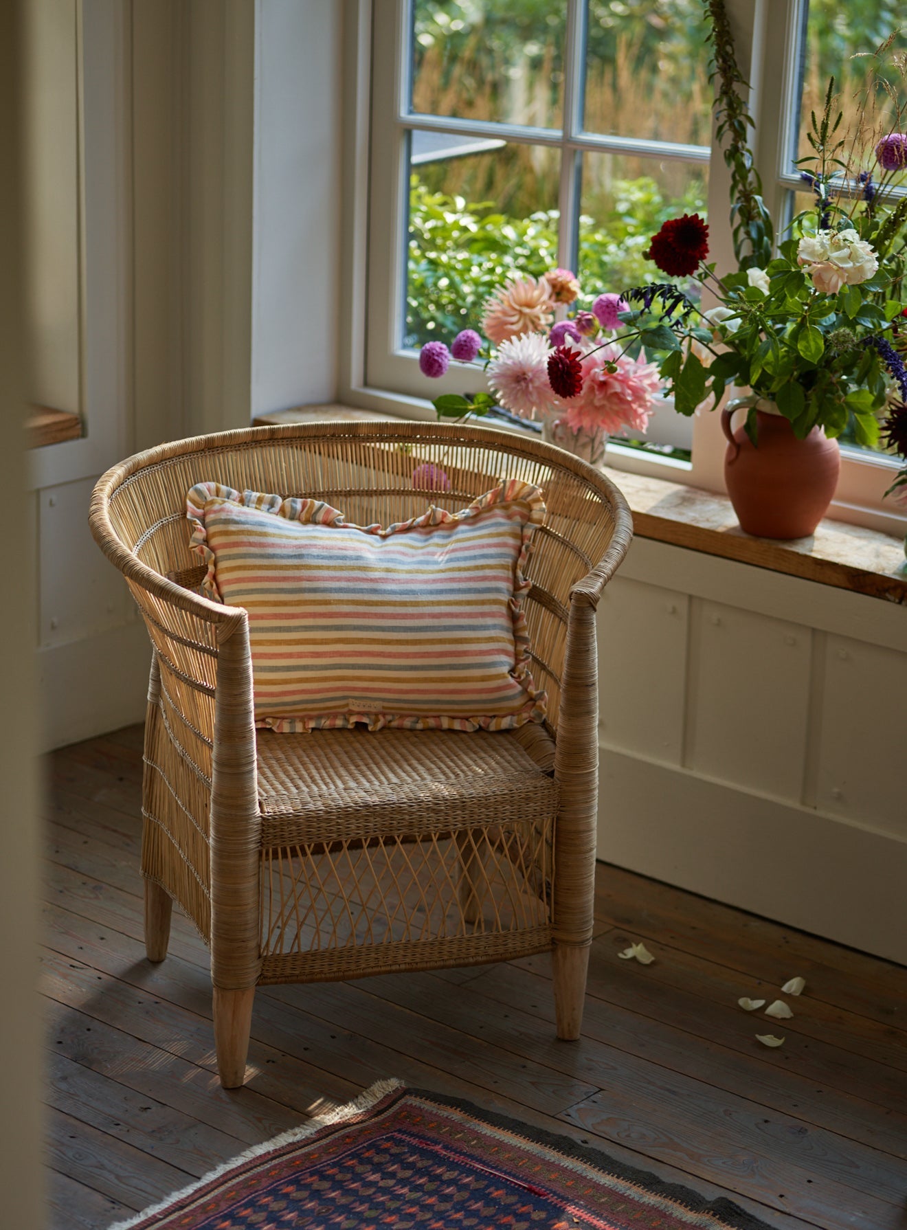 Sofia Striped Frill Cushion