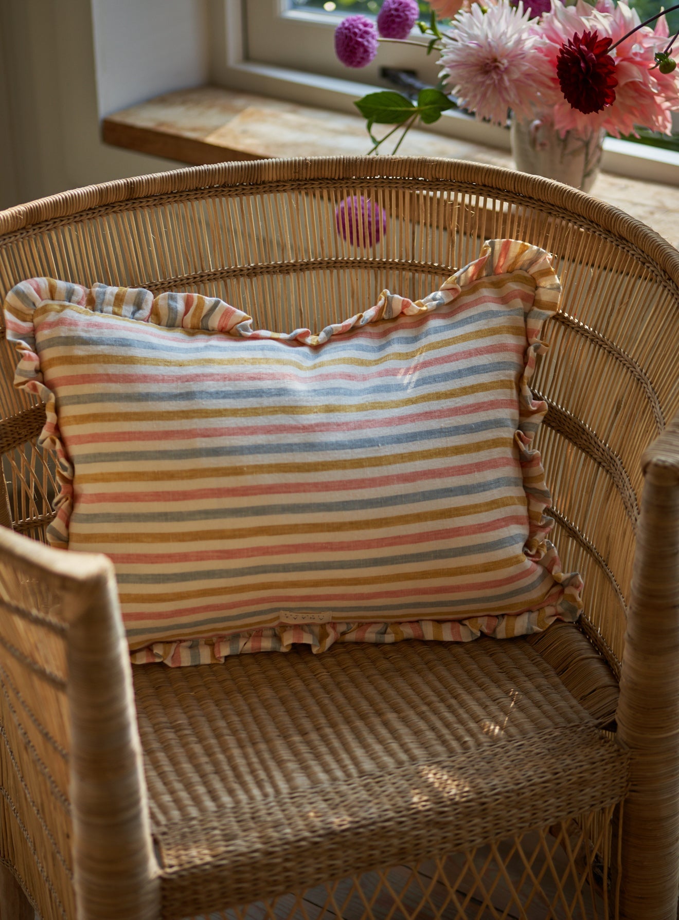 Sofia Striped Frill Cushion