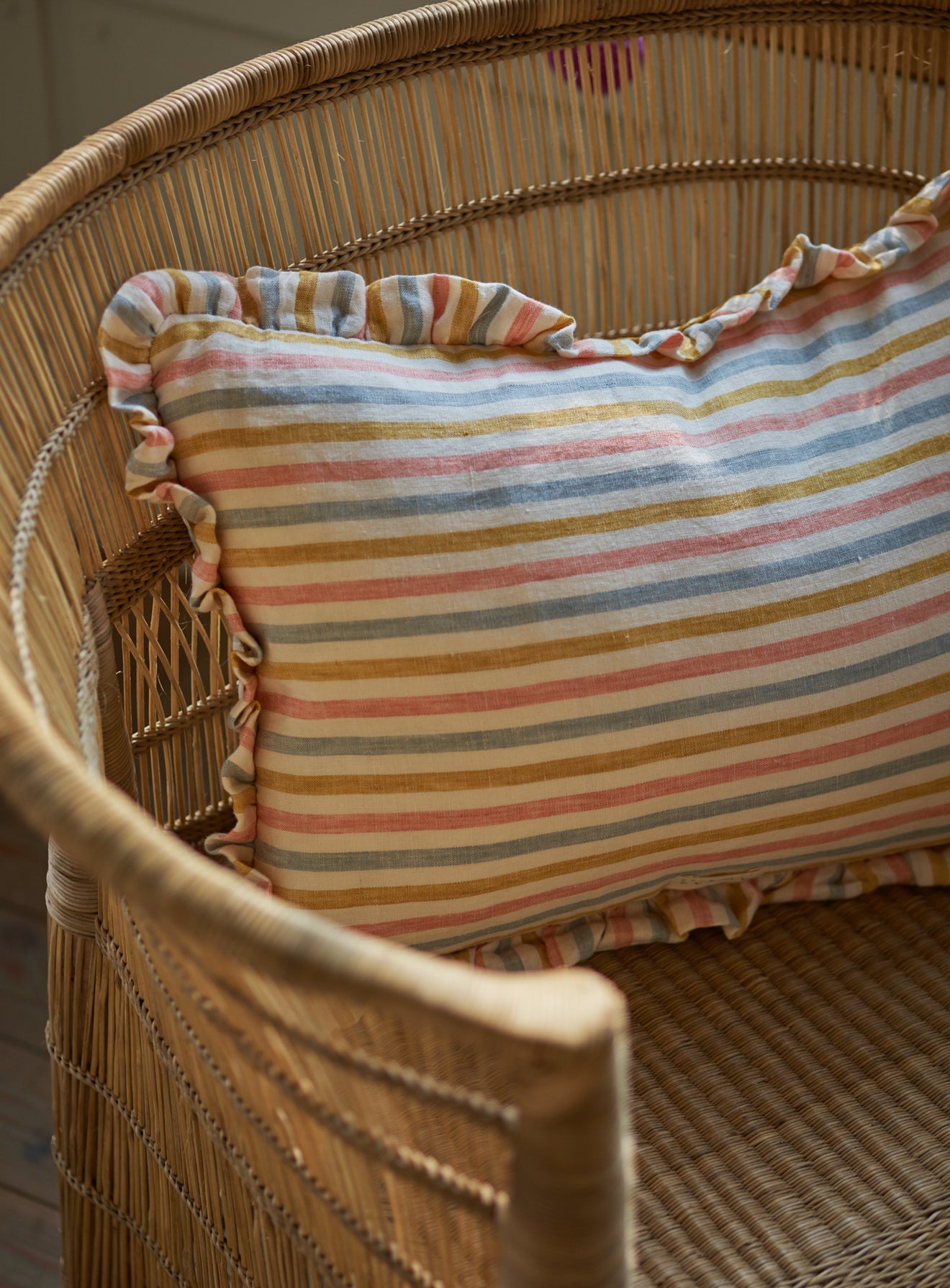 Sofia Striped Frill Cushion