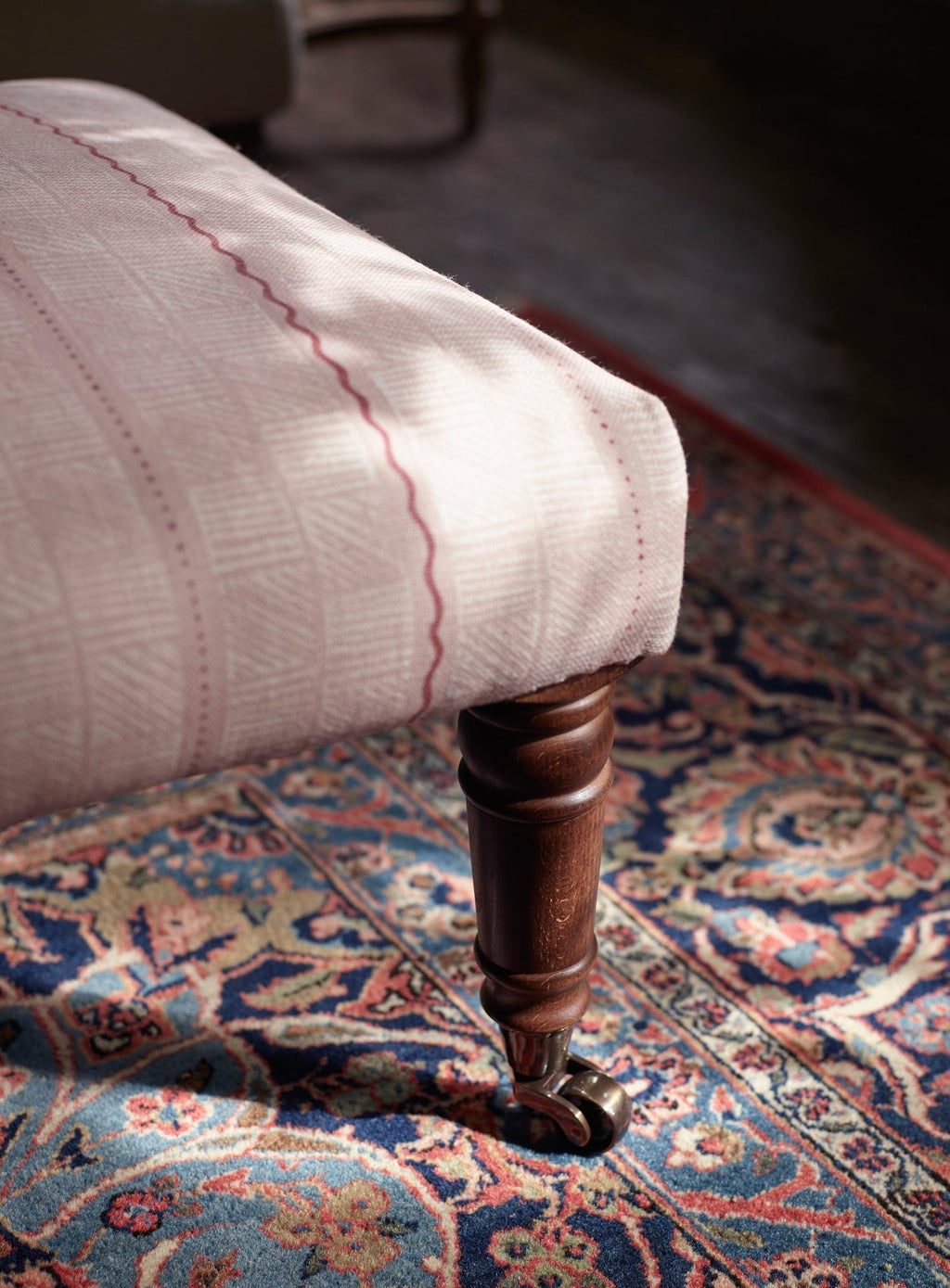 Edmund Footstool, Large, Soft Sage Cotton