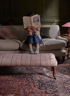 Edmund Footstool, Large, Parchment Cotton