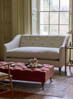 Elbert Ottoman, Rust Linen