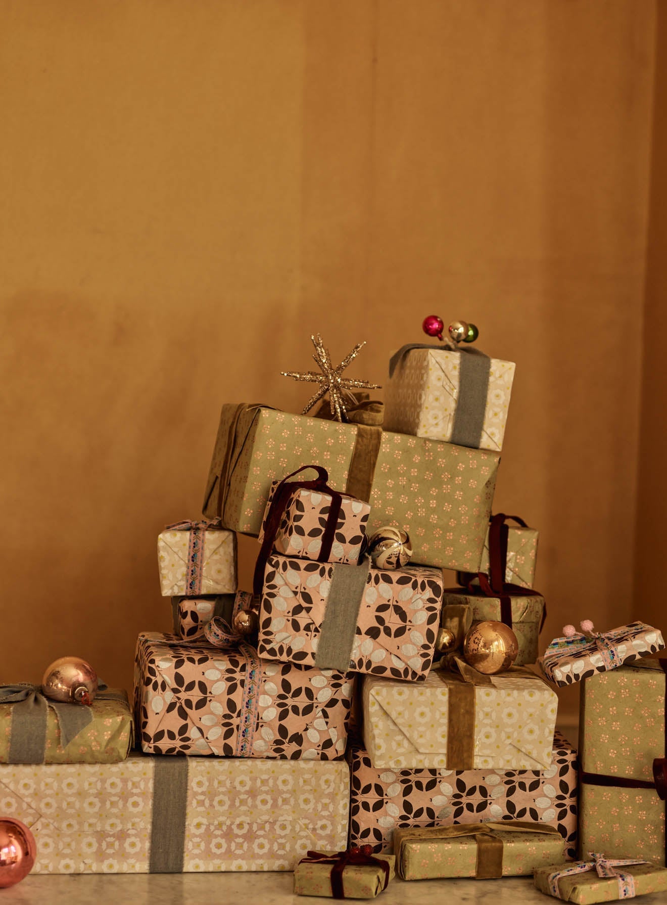 Handmade Wrapping Paper, Pale Petal, Set of Three