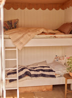 Handwoven Cotton Mattress, Navy Square Tile