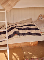 Handwoven Cotton Mattress, Navy Square Tile