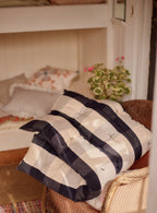 Handwoven Cotton Mattress, Navy Square Tile