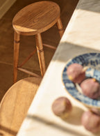 Oval Oak Bar Stool