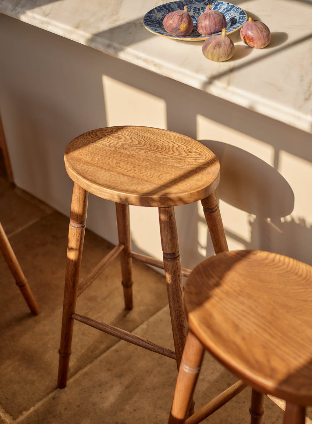 Oval Oak Bar Stool