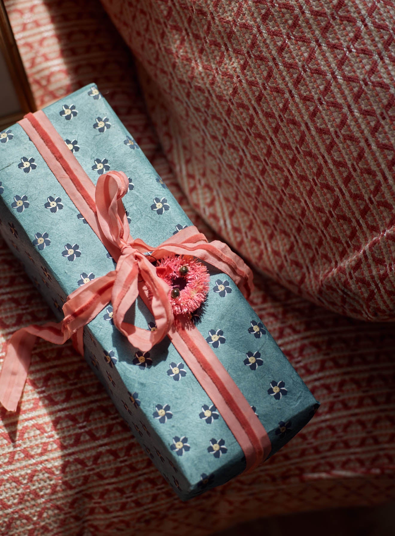 Handmade Wrapping Paper, Ditsy Blue, Set of Three