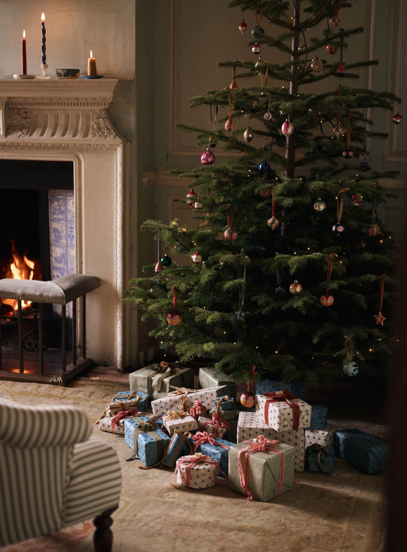 Hand Painted Decorations, Set of Nine