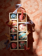 Hand Painted Decorations, Set of Nine