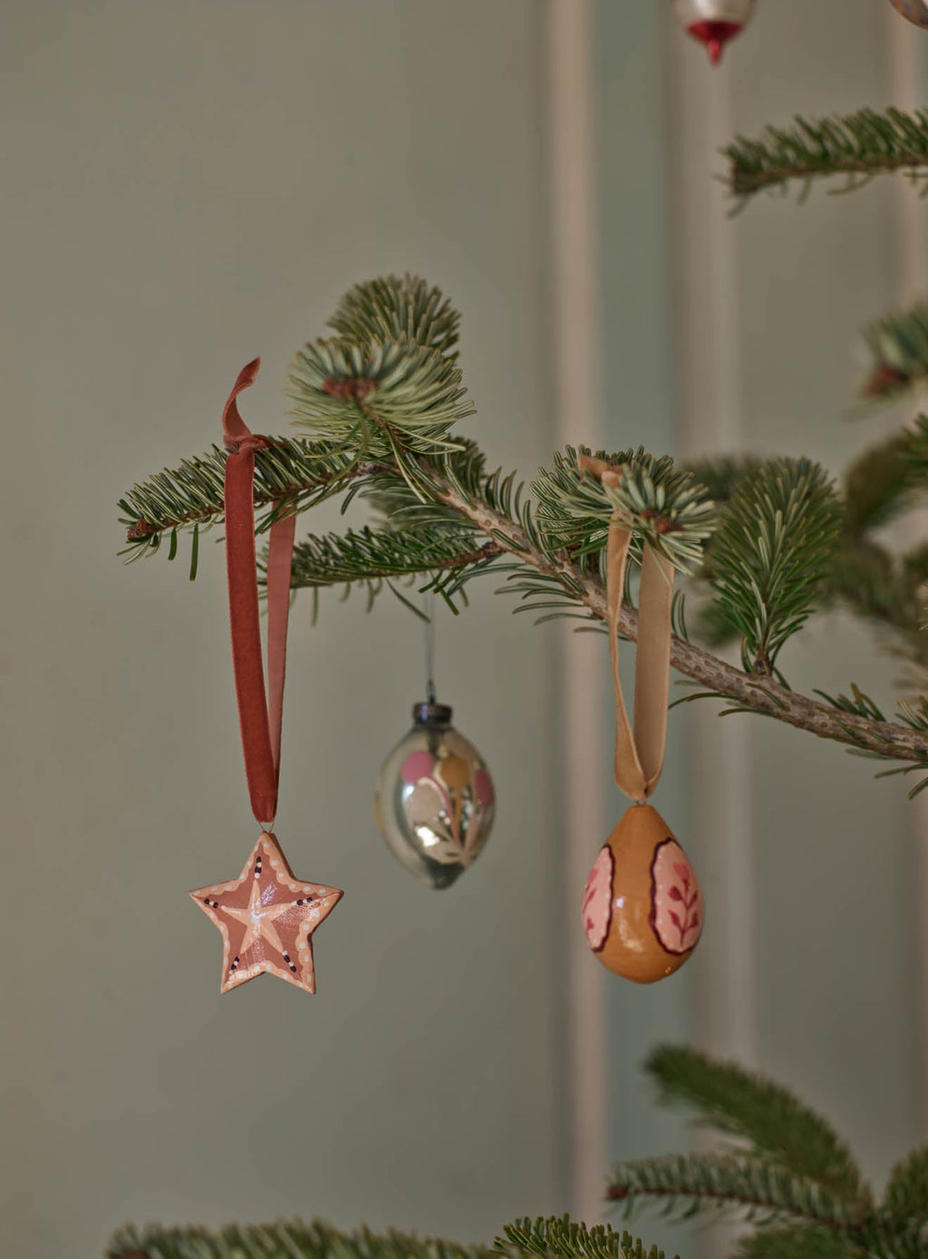 Hand Painted Star Decorations, Set of Two